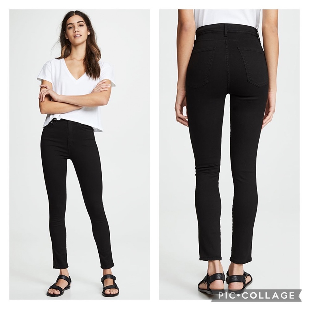 EUC Agolde Roxanne Super High Rise Skinny Jeans in Jet